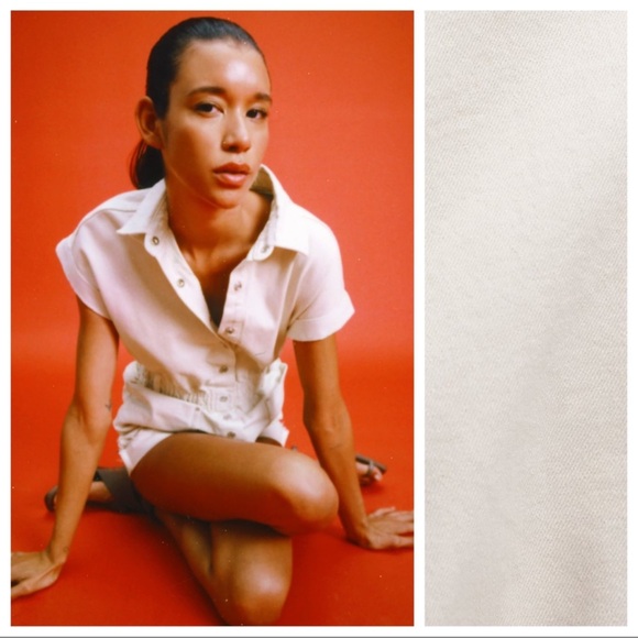 COPY - Zara Cream Denim Romper - Picture 3 of 6